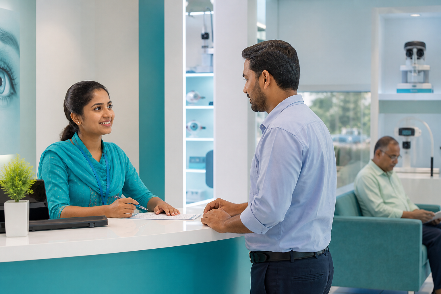 Patient support at hospital reception